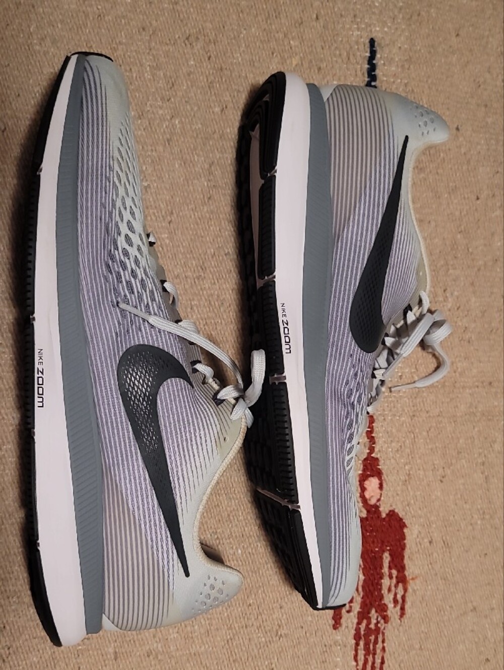 NWOT Nike Men's Zoom Pegasus 34 Running Shoes in Light Gray/White